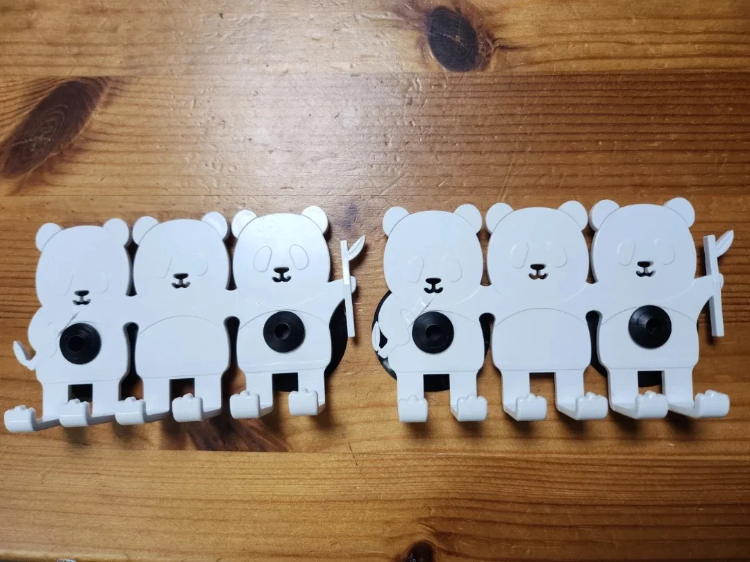 팬더 칫솔 흡착식 걸이 2개