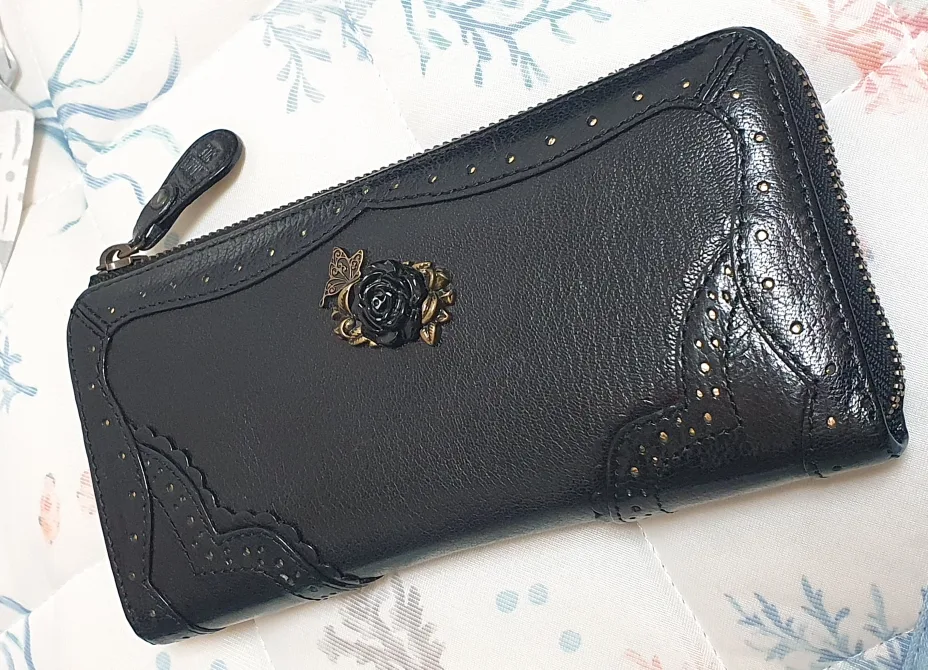 ANNA SUI 안나수이  로즈 레이스 블랙 장지갑