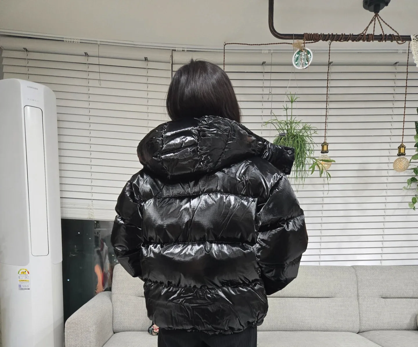 게스 여성 블랙 패딩 S