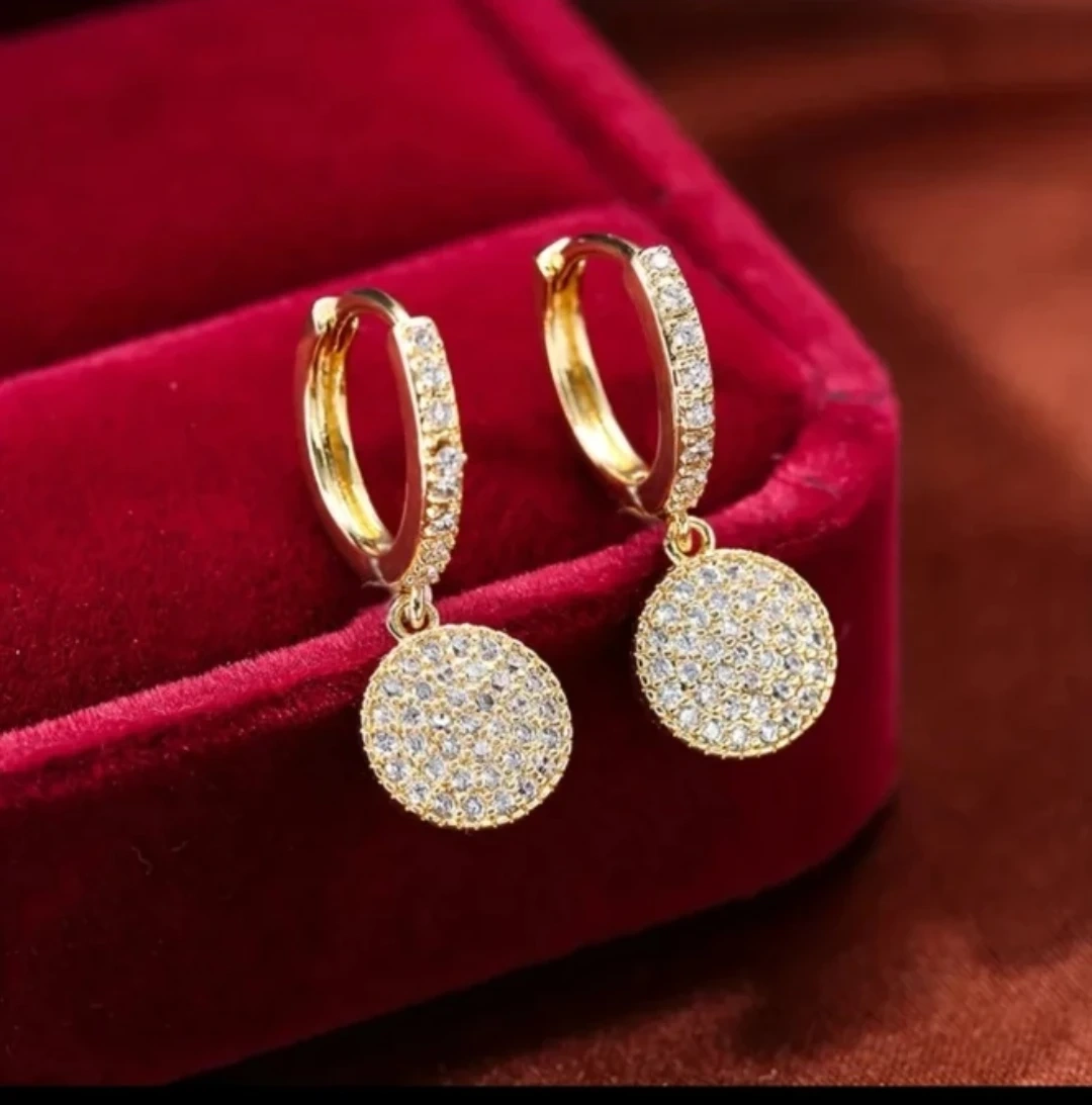 18k 도금 풀파베 코인 드롭 귀걸이 | 여성잡화 | 당근 중고거래