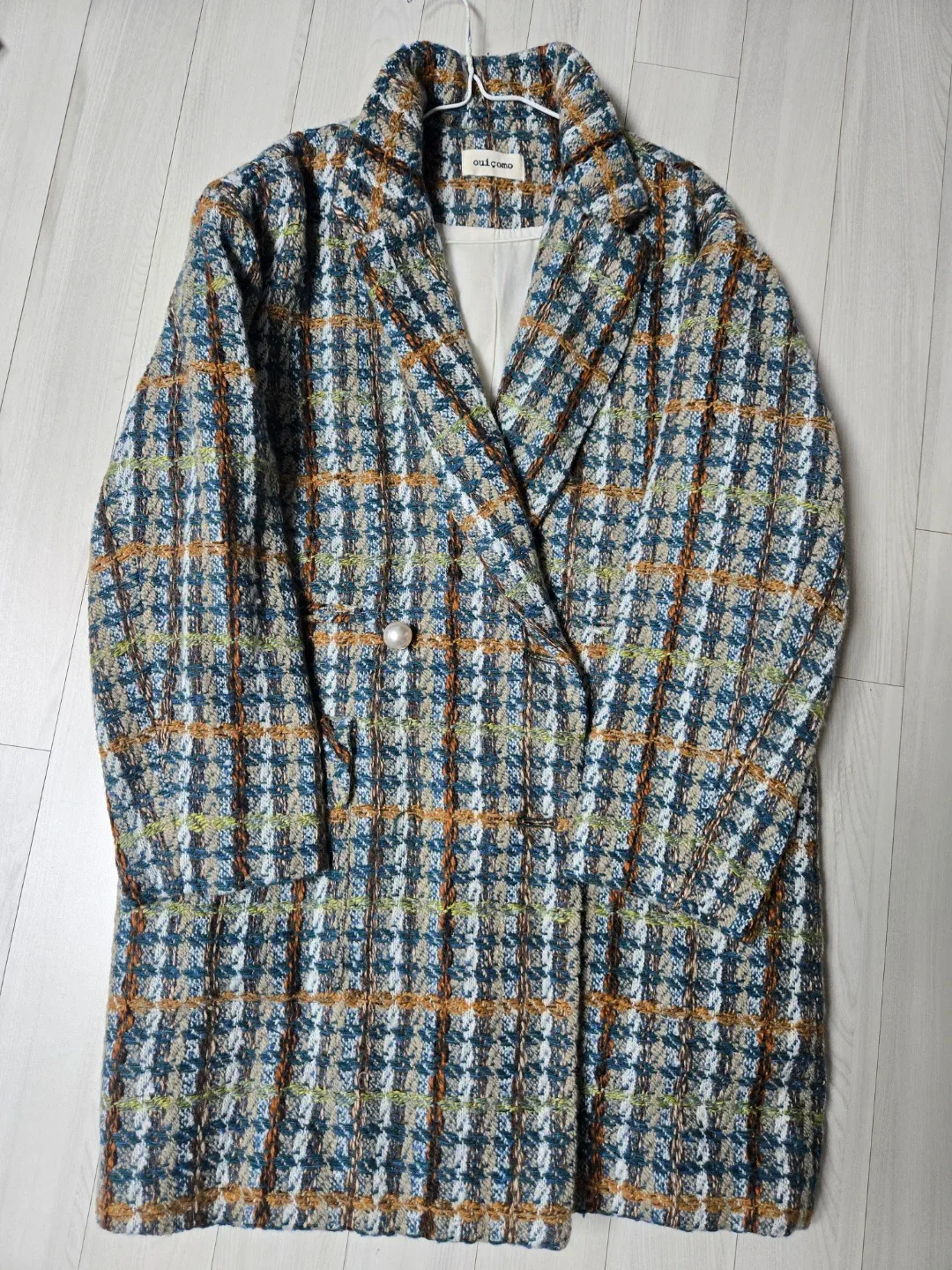 위꼬모 체크 트위드 코트  새상품