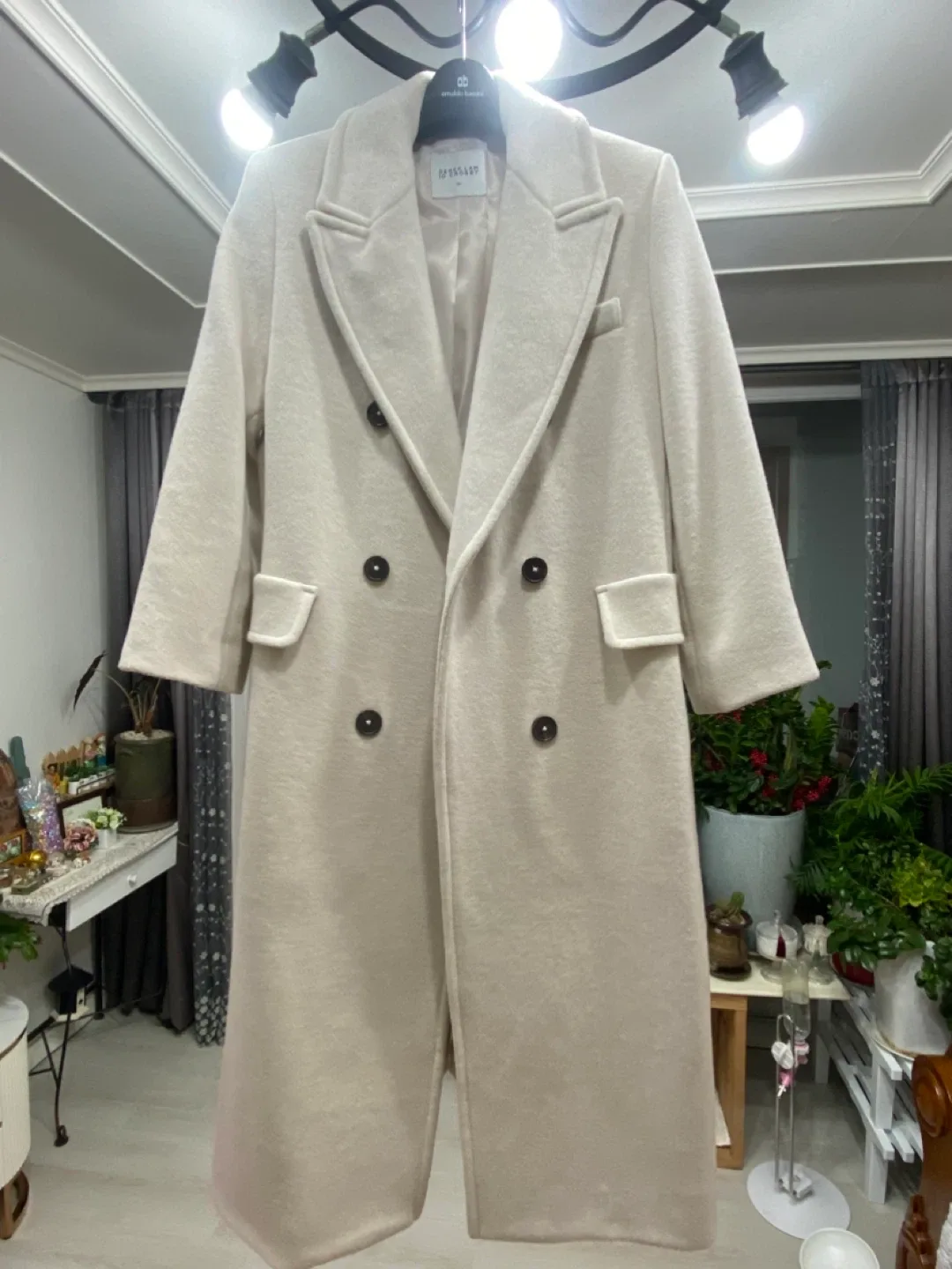 DEREK LAM 10 CROSBY 롱 더블 코트 55