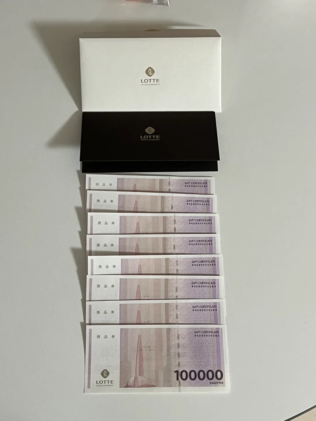 롯데 호텔&리조트 상품권 10만원권 8장 팝니다