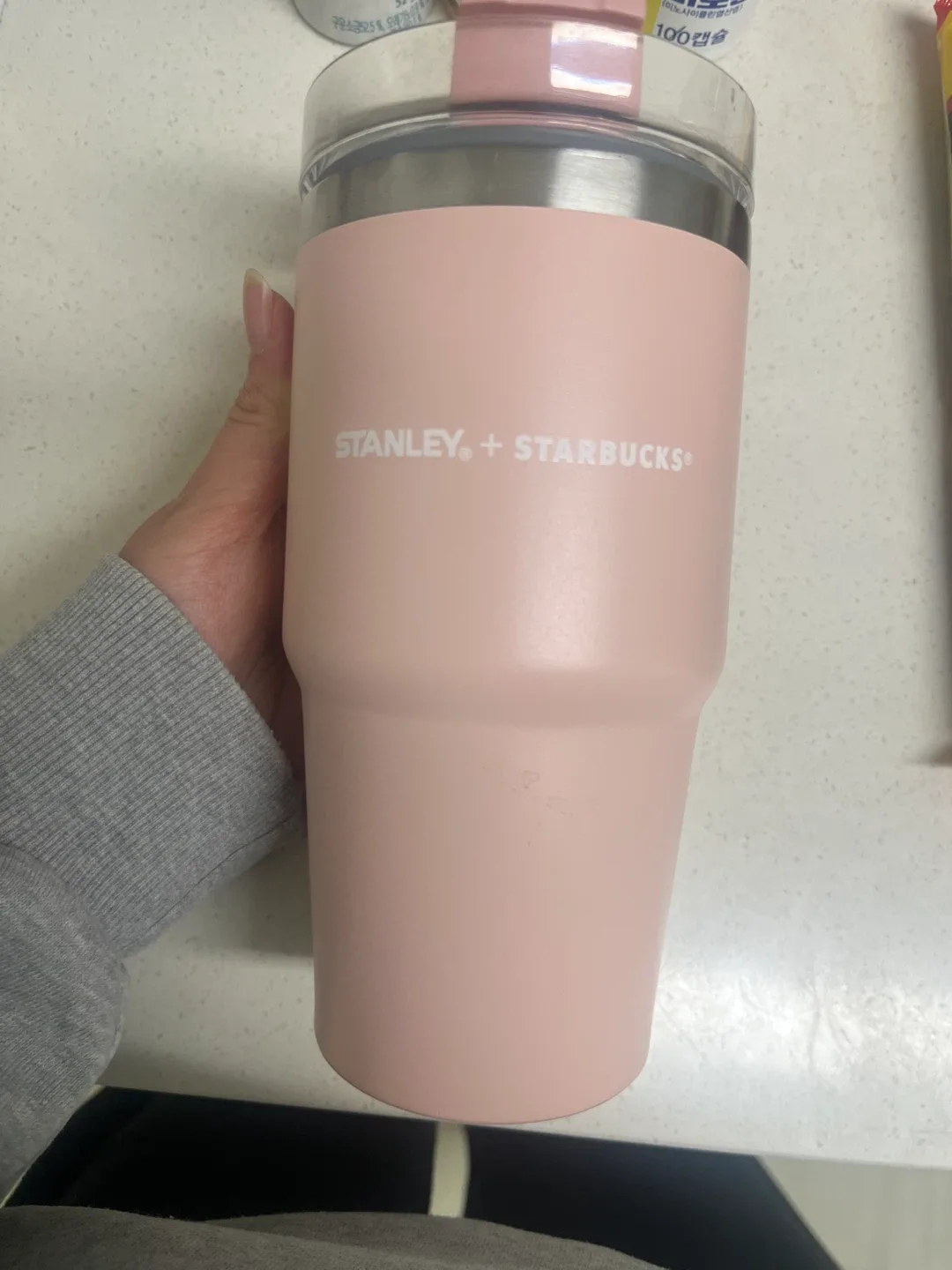 스탠리x스타벅스 퀜처 텀블러 591ml 핑크