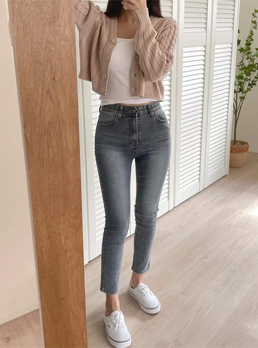 애쉬그레이 데님 스키니진(s)