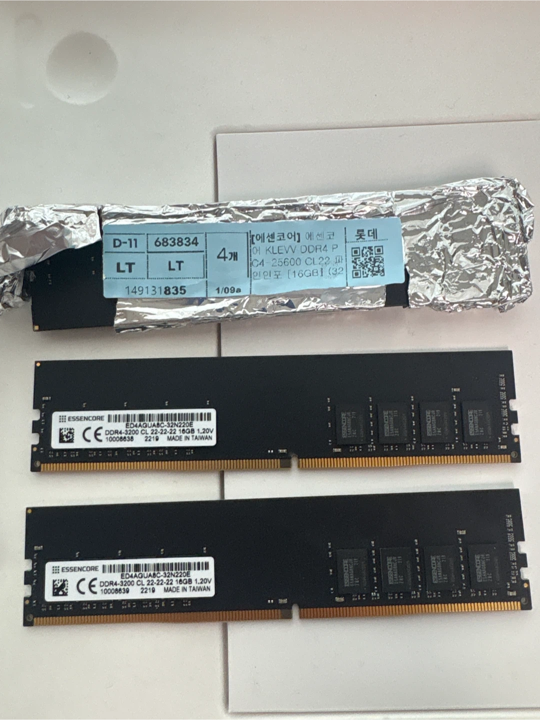 Essencore/KLEVV DDR4 16GB 3200MHz 램 4개 | 디지털기기 | 당근 중고거래