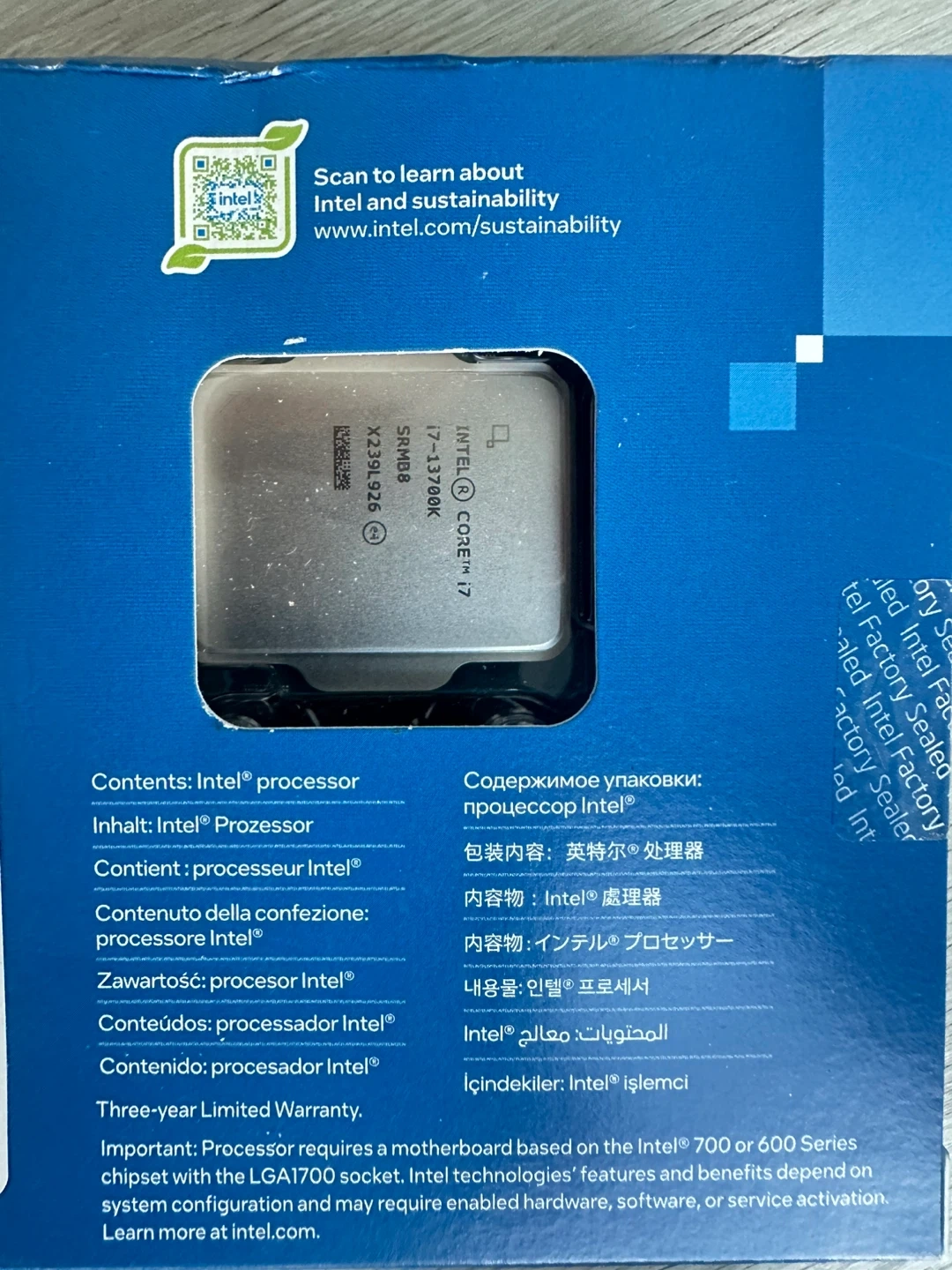 인텔 i7-13700K CPU 미개봉 새제품