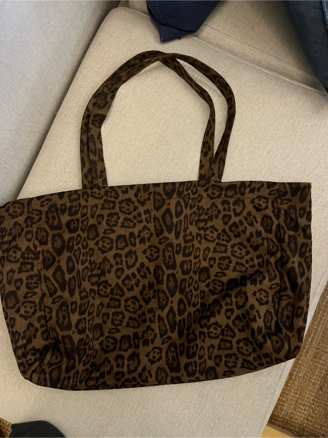 Moowoo 레오파드 패턴 빅 숄더백