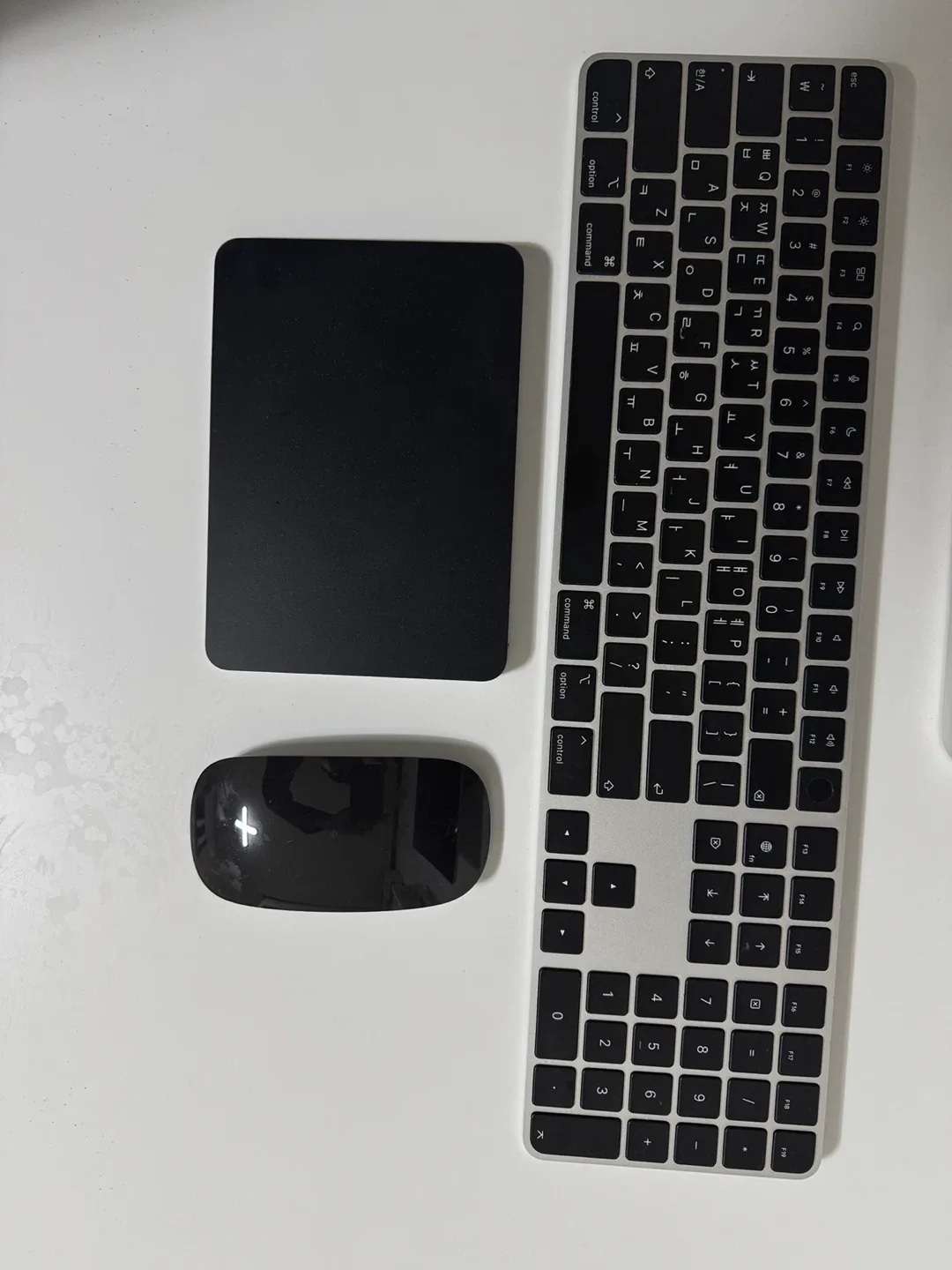 애플 매직 키보드+트랙패드+마우스 블랙 세트