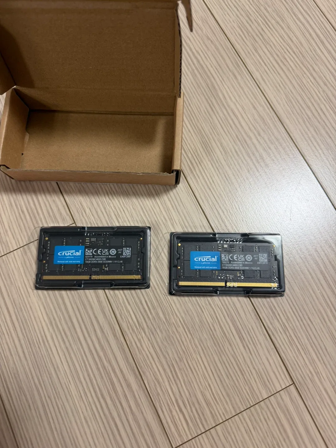 Crucial 16GB DDR5 5600MHz 노트북 램 2개