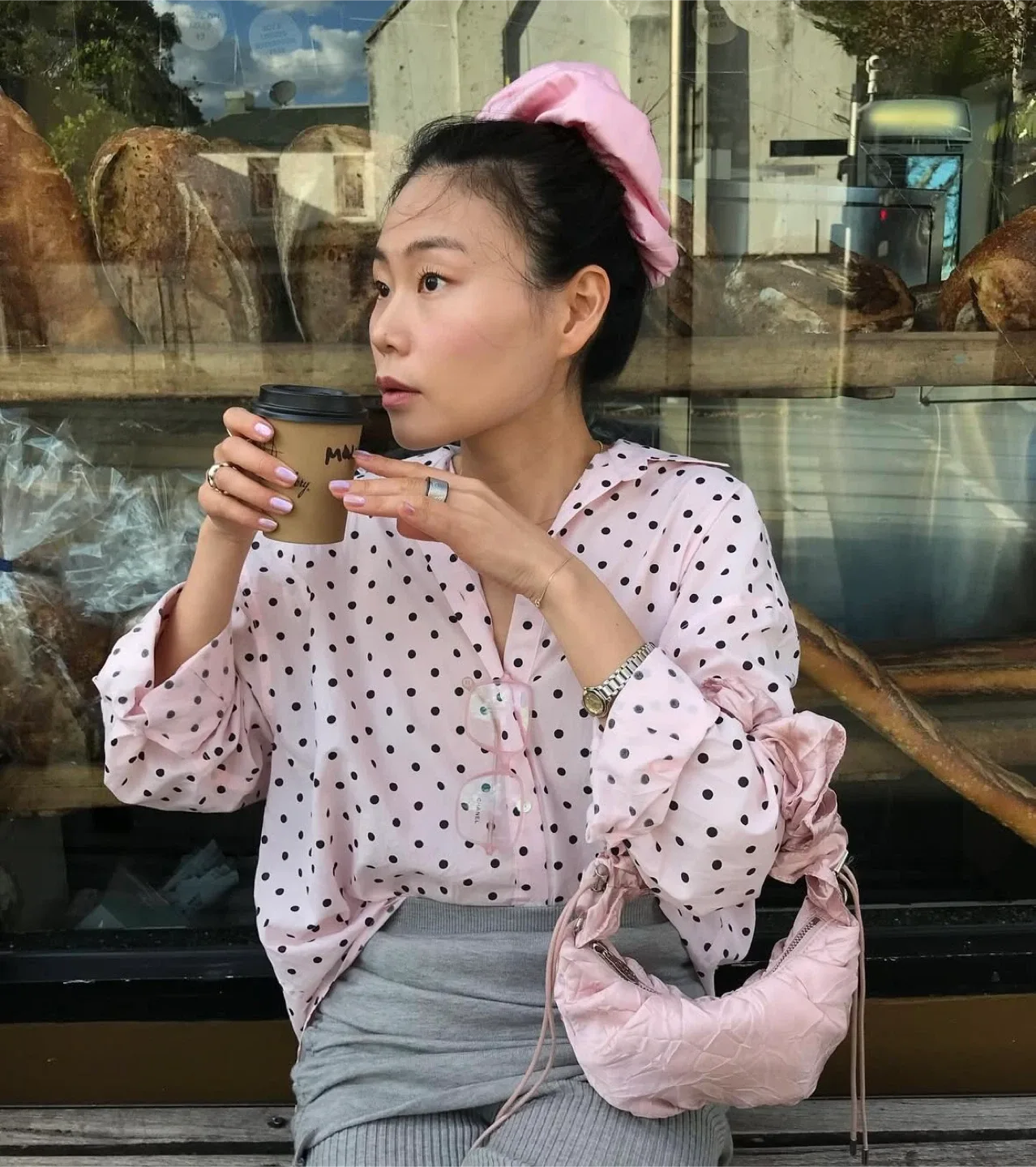 (새제품) 트리마치 덤플링백 S 핑크 미니백 숄더백