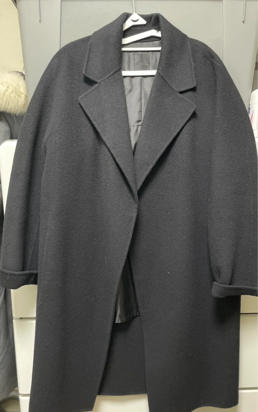 OZOC 오조크 블랙 울 코트 55