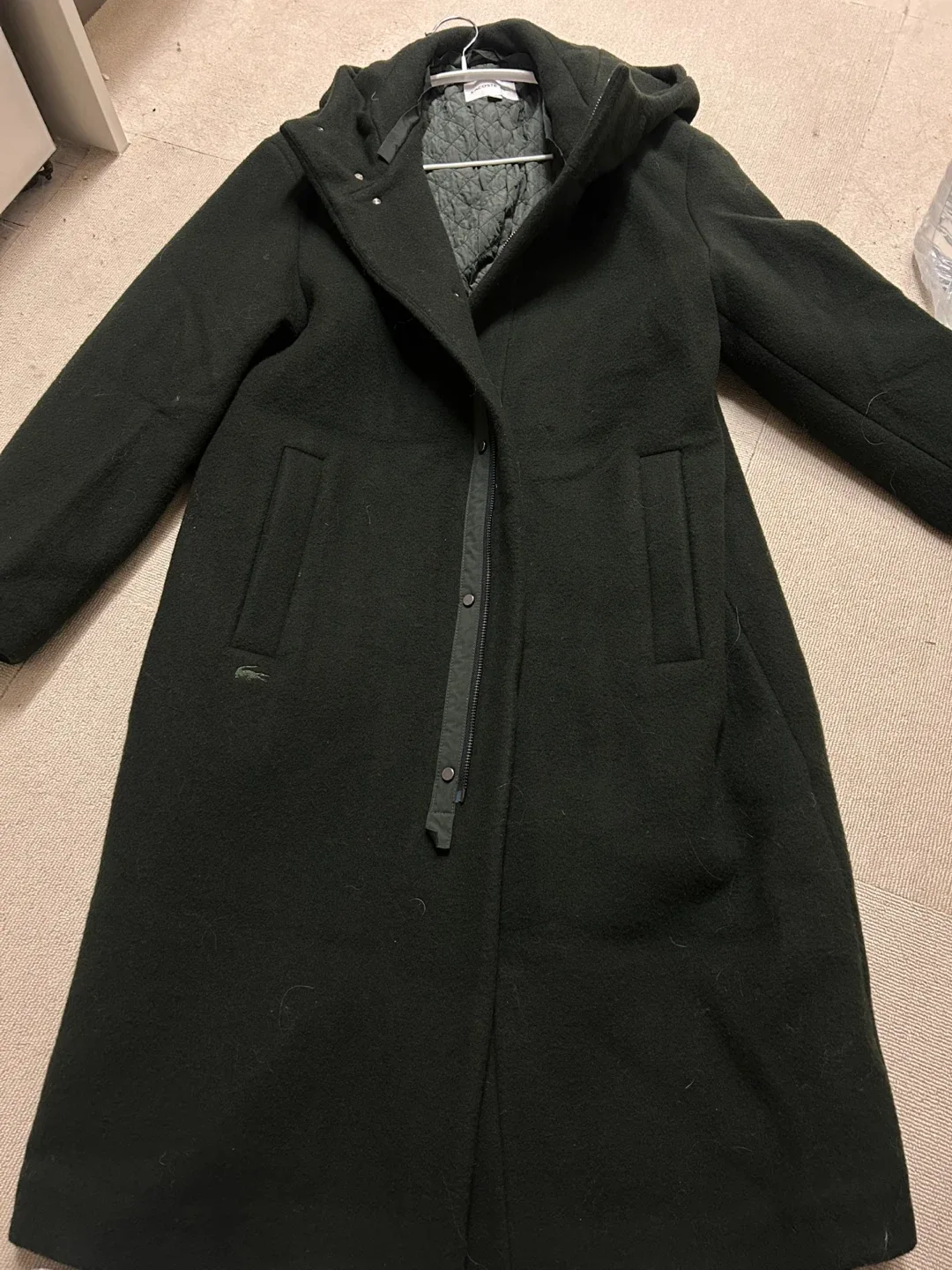 💙라코스테 후드 울 코트 다크 그린 FR 48💙