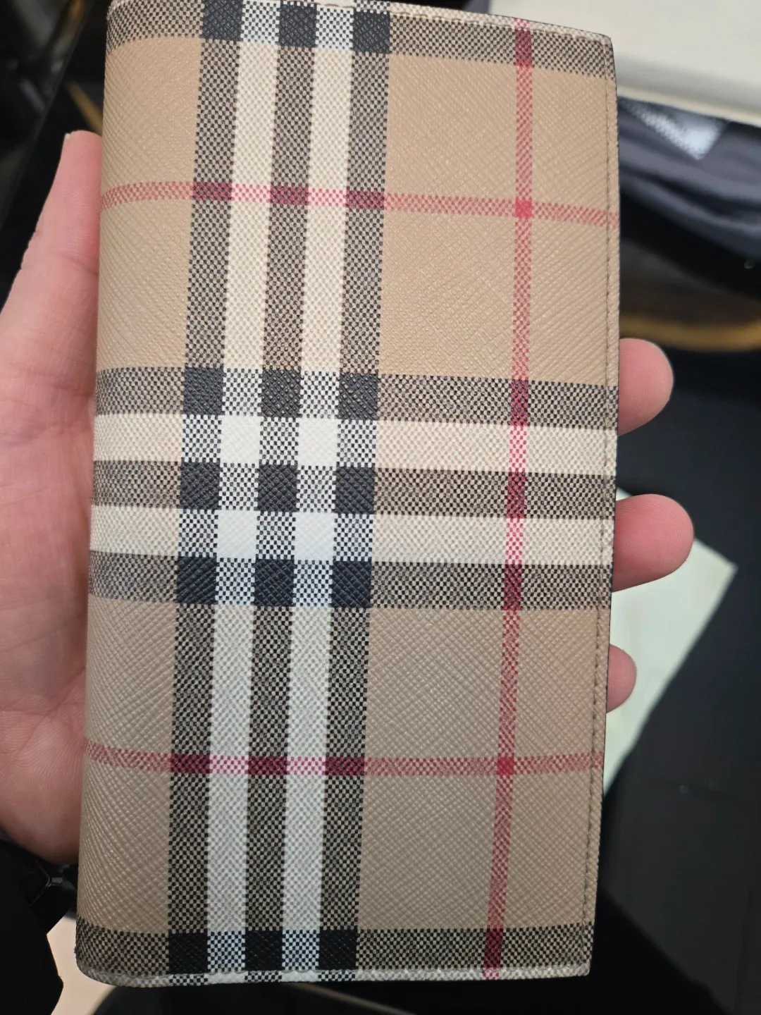 버버리 장지갑 빈티지 체크