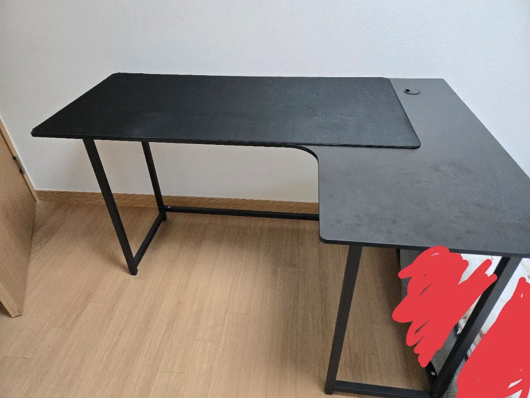 SAMMU 블랙 L자형 코너 게이밍 책상,게이밍의자 일괄