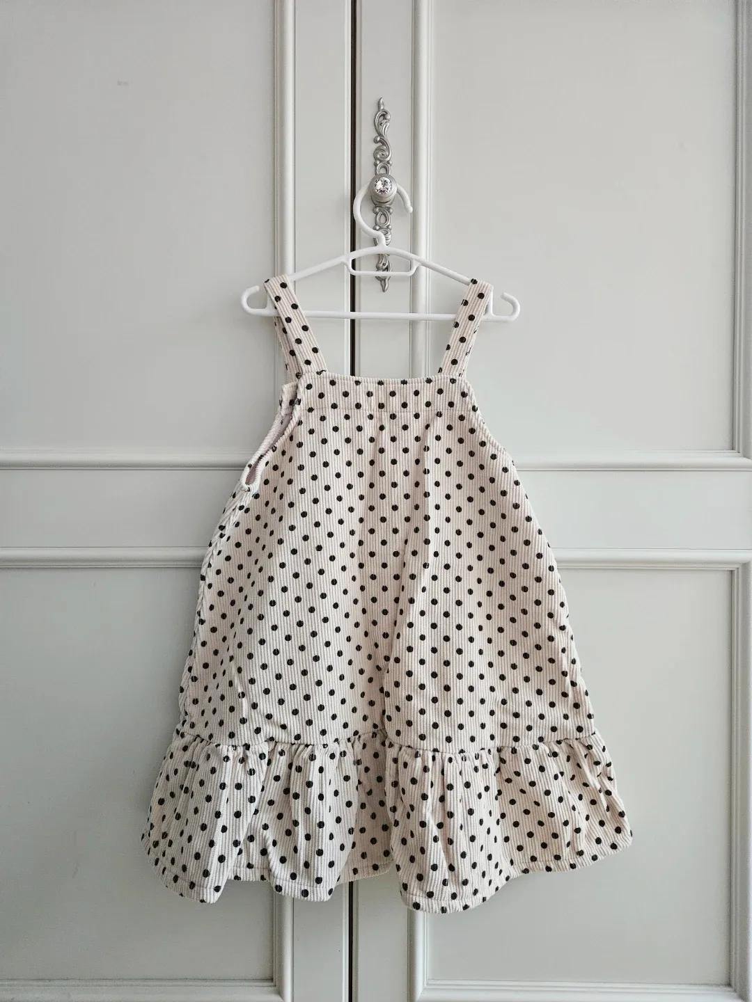 도트 멜빵 원피스
