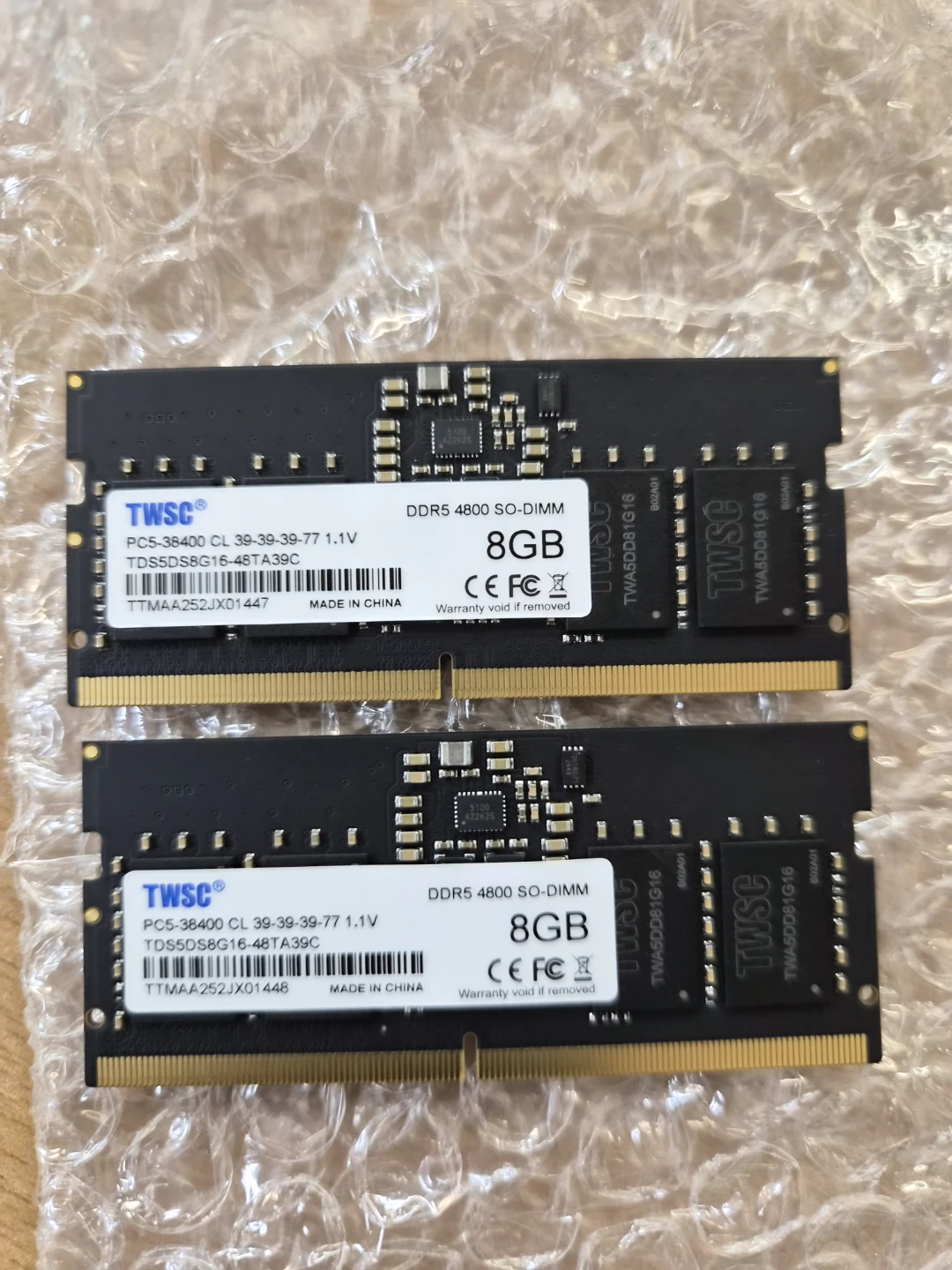 TWSC DDR5 4800 8GB 노트북 램 2개 (총 16GB) | 디지털기기 | 당근