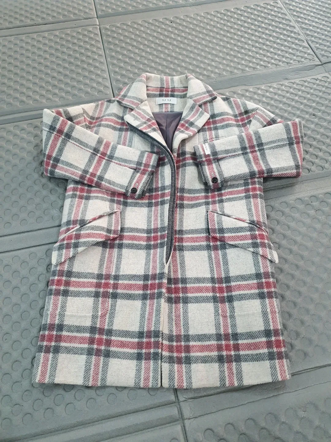 SJ SJ 체크 여성 코트