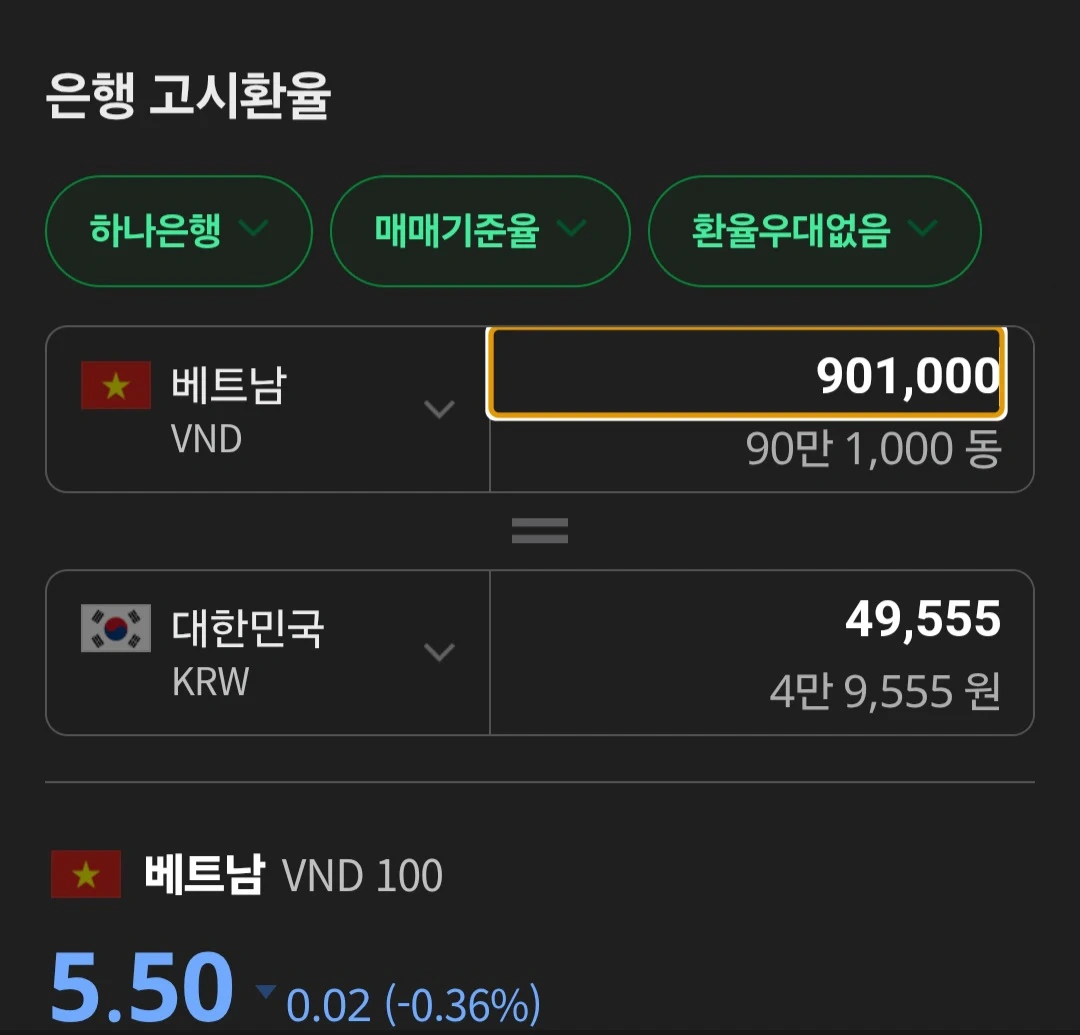 베트남 동 90만 1000동 판매(45,000원) | 티켓/교환권 | 당근 중고거래