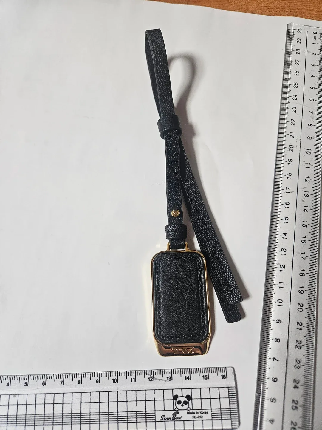 TUMI 투미 정품 블랙 가죽 러기지택 네임택