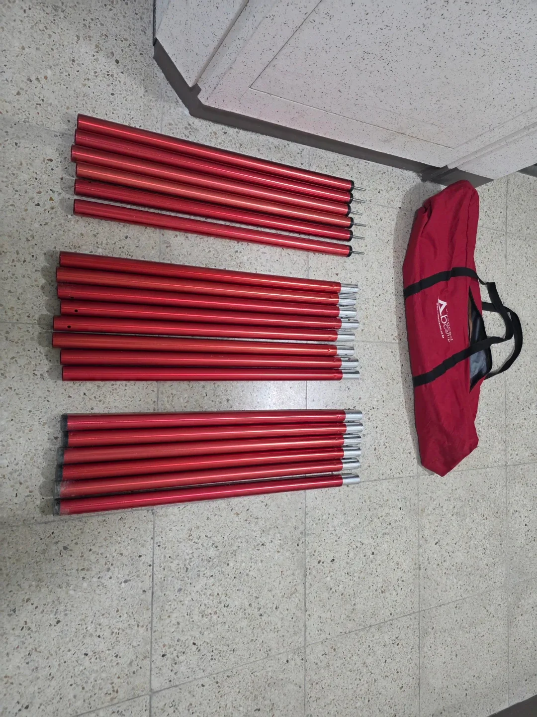 렉타타프에 사용한 타프폴대 6조(가방포함)