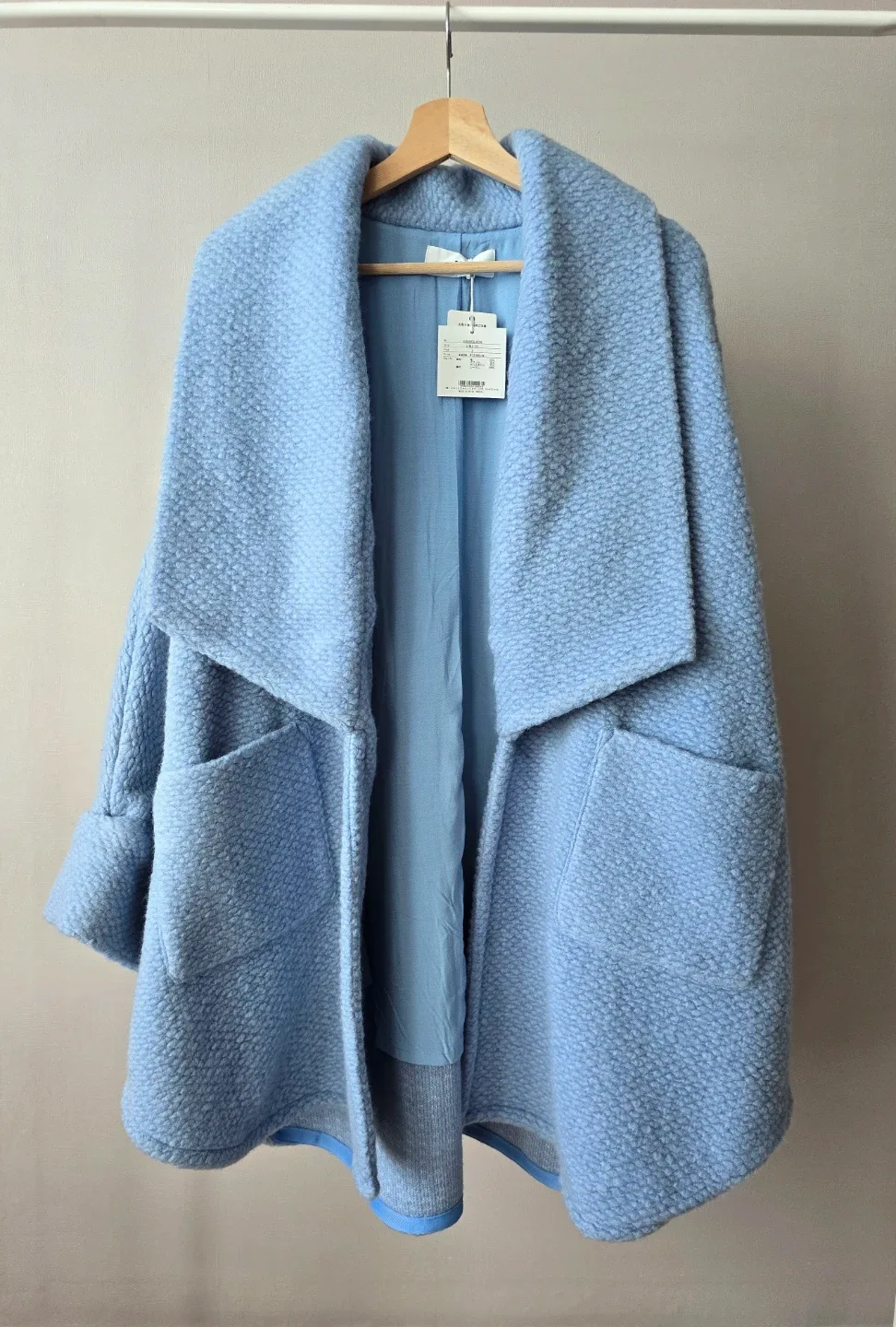 새상품 오버핏 숄카라 울코트