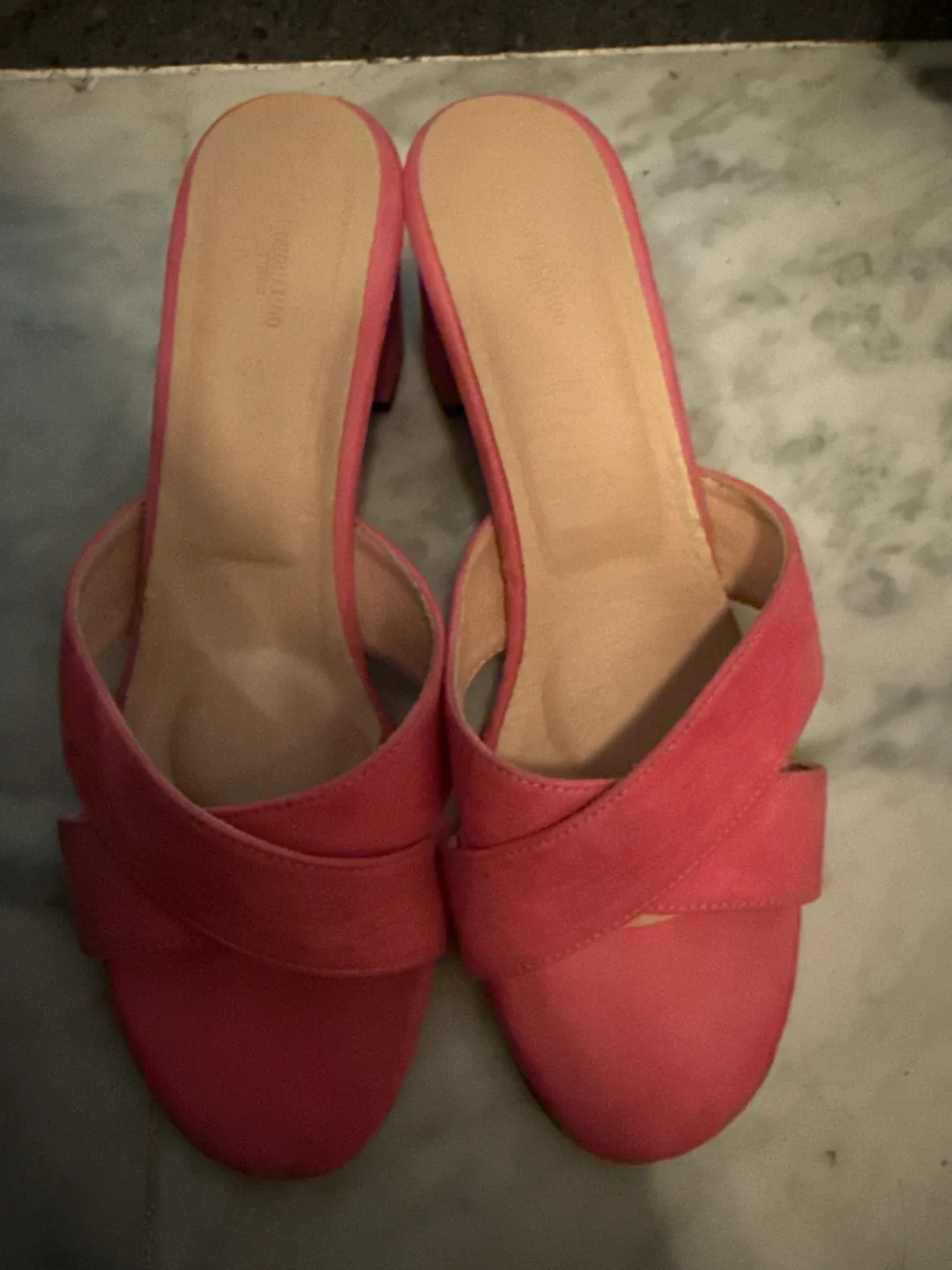 (콩나무)shoes 핑크 뮬 힐 250