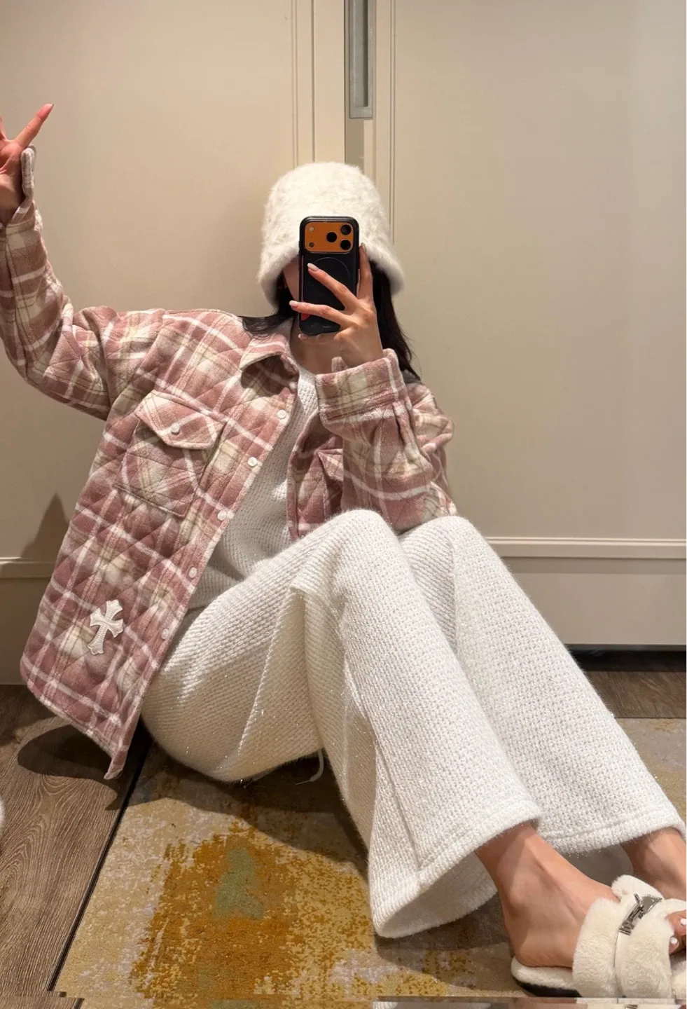 패치누빔코트 - 핑크