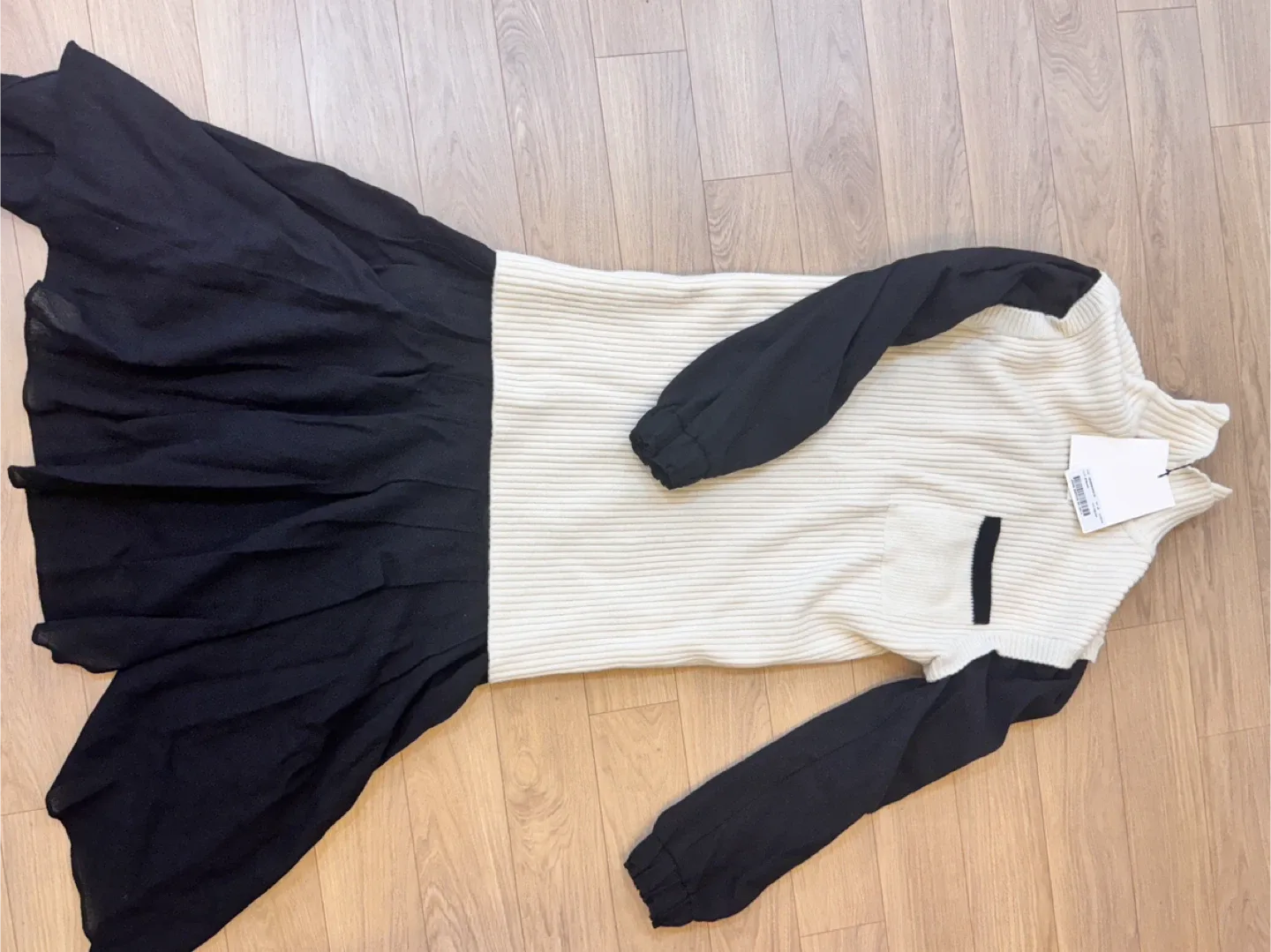 OBZEE Archive 니트 플리츠 롱 원피스 88