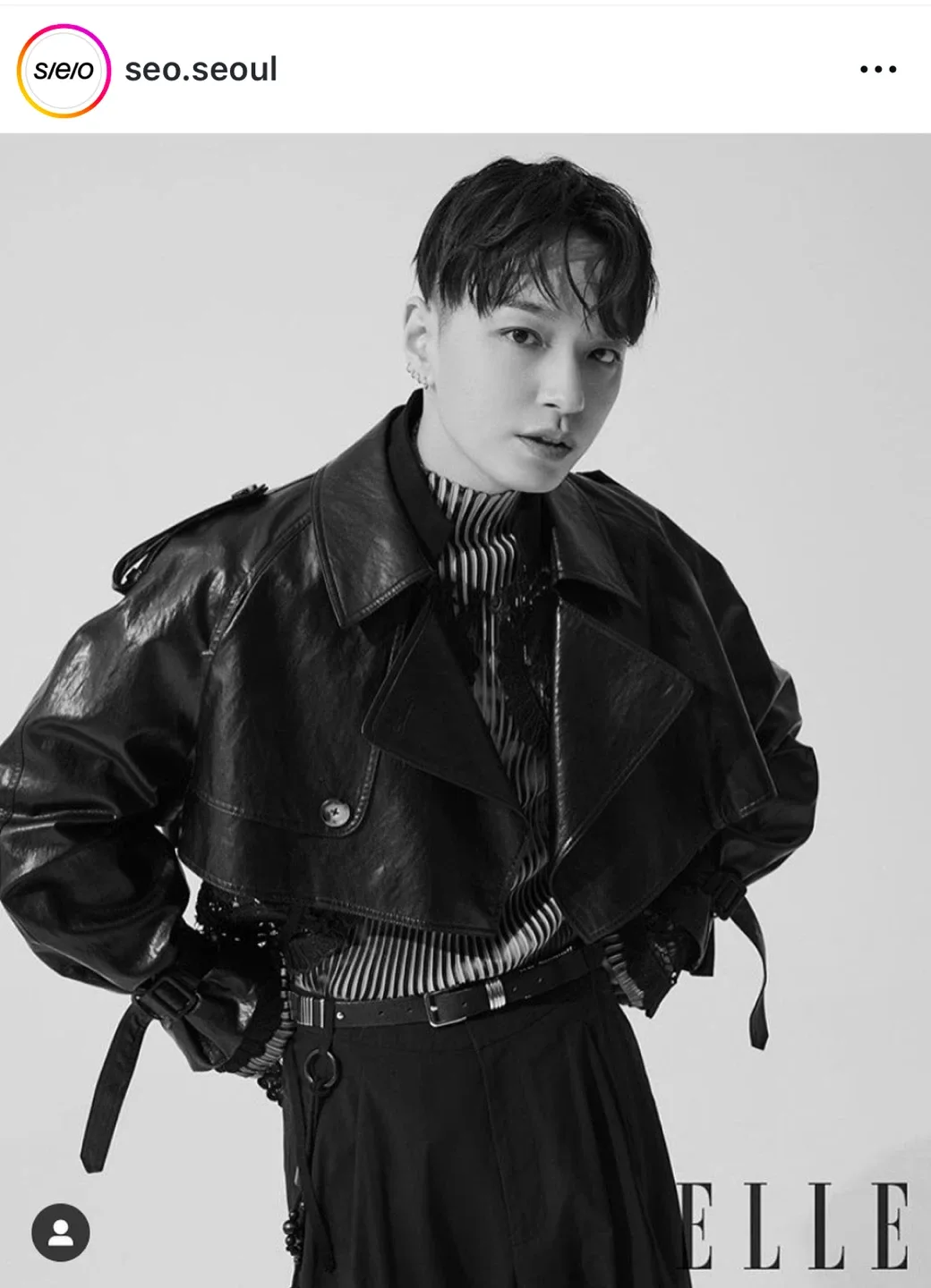 S/E/O 에스이오 크롭레더 트렌치코트