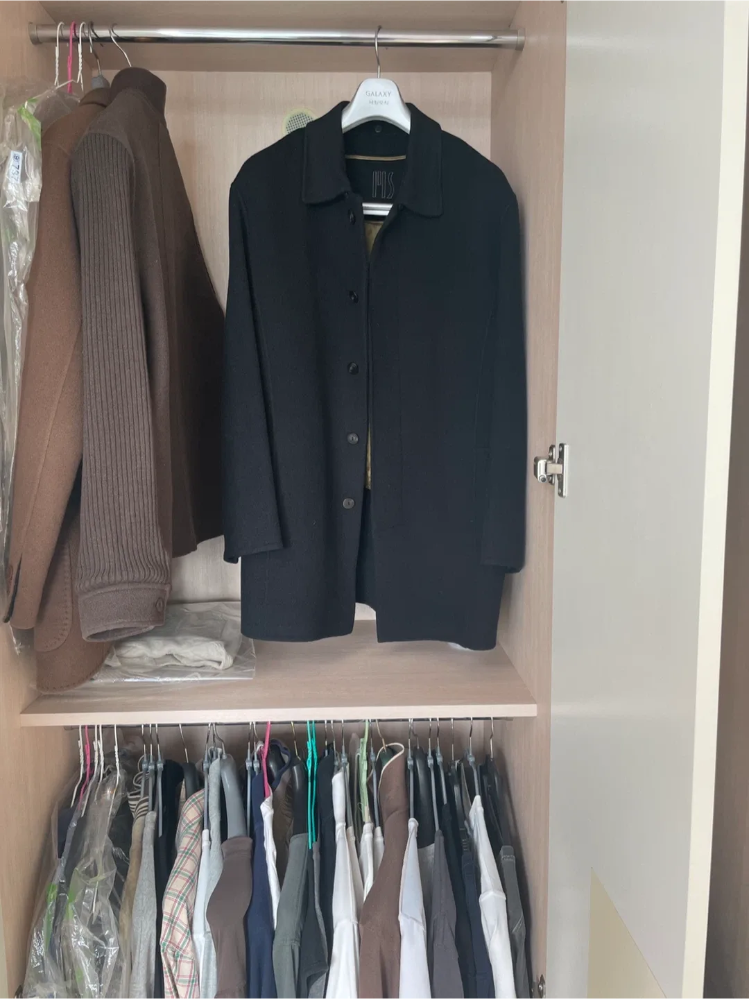 갤럭시 남성 캐시미어 블랙 코트