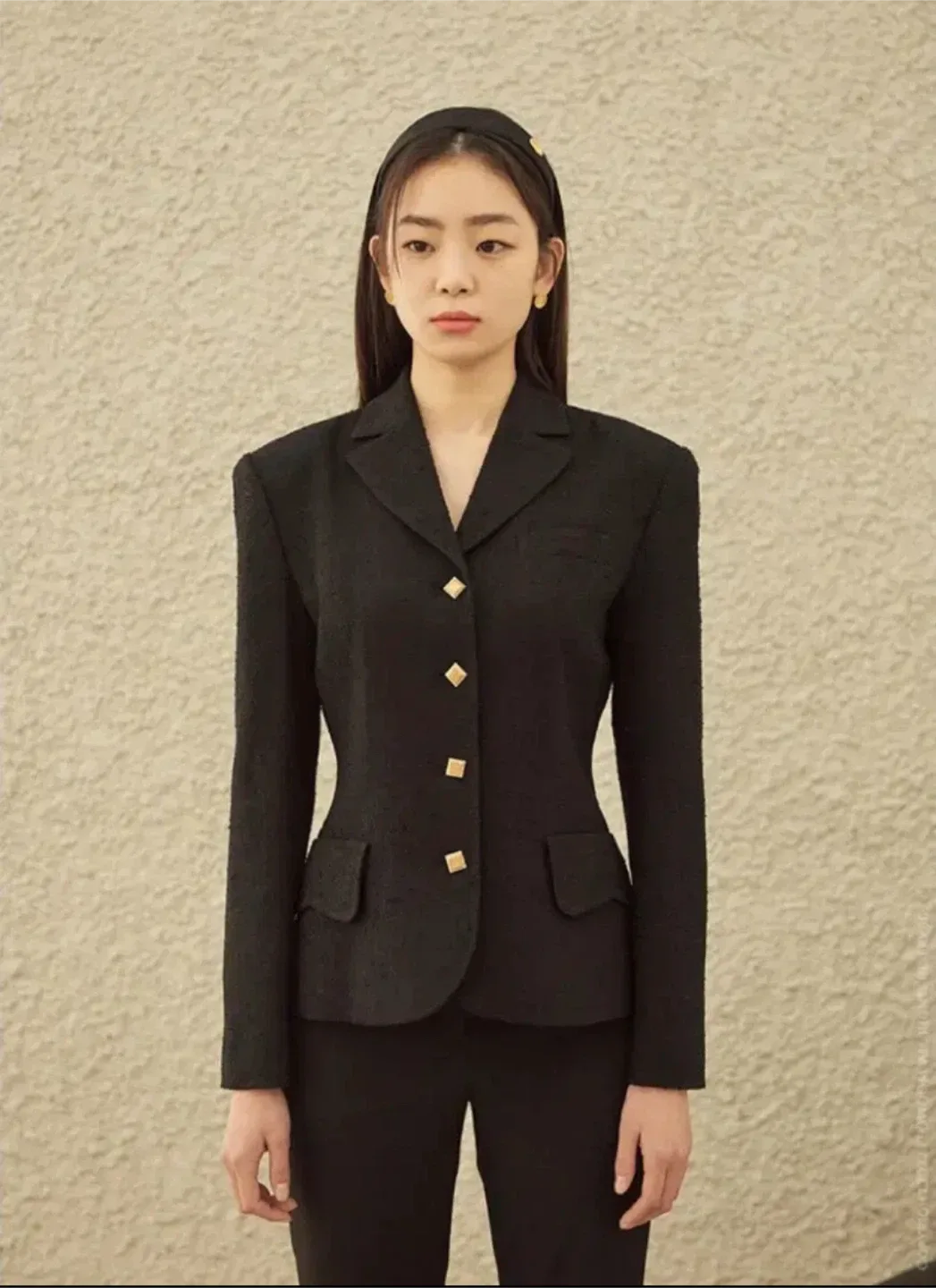 플로움 클래식 트위드 자켓 블랙