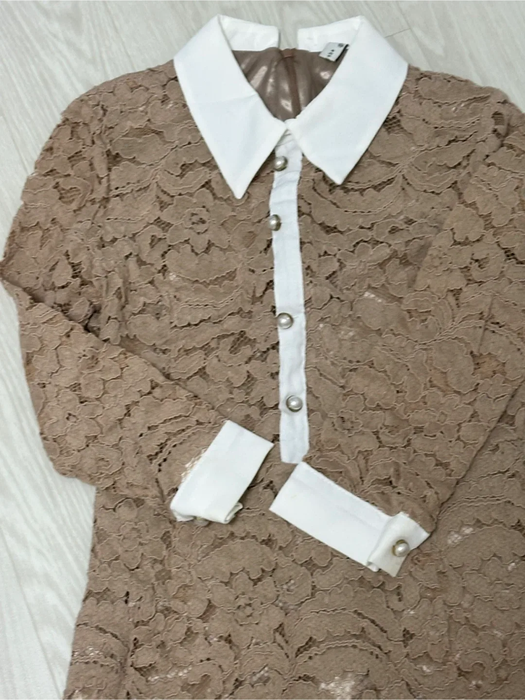 봉쥬르레이디 레이스 카라 원피스 S