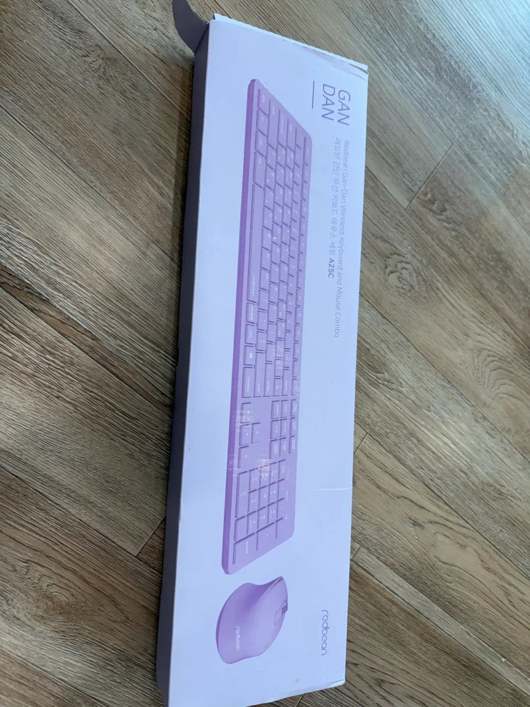 레드빈 간단 무선 키보드 마우스 A25C 라벤더 새거