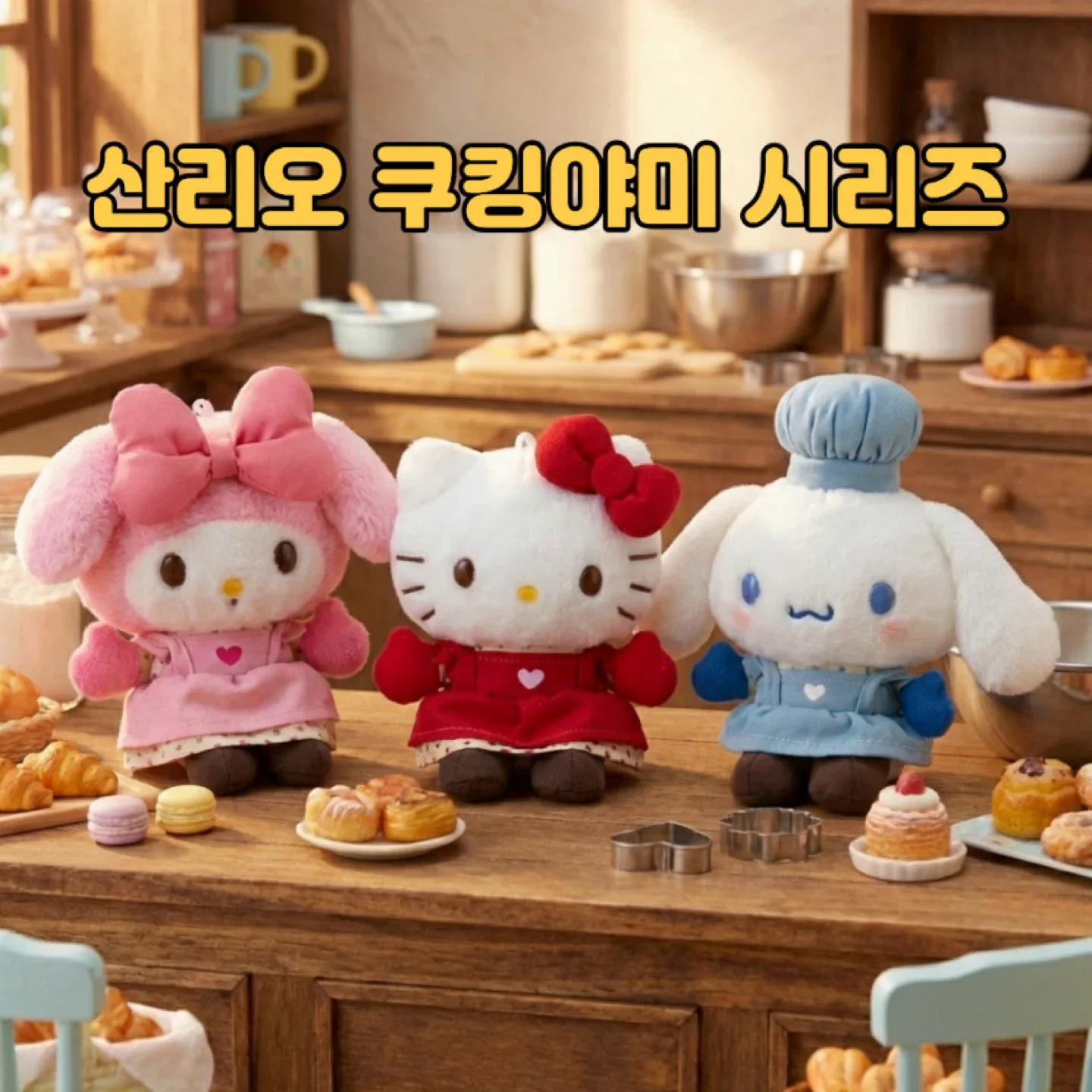 일본정품한정판)산리오 쿠킹야미 인형 시리즈 키링(쿠키세트)