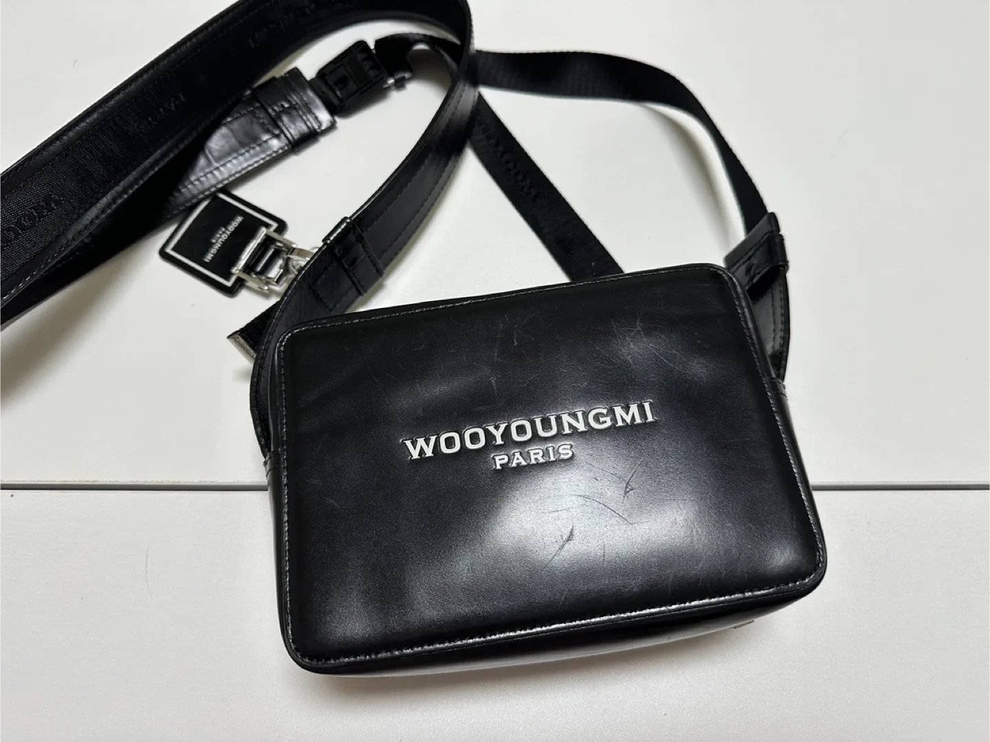 우영미 스퀘어 미니백 블랙