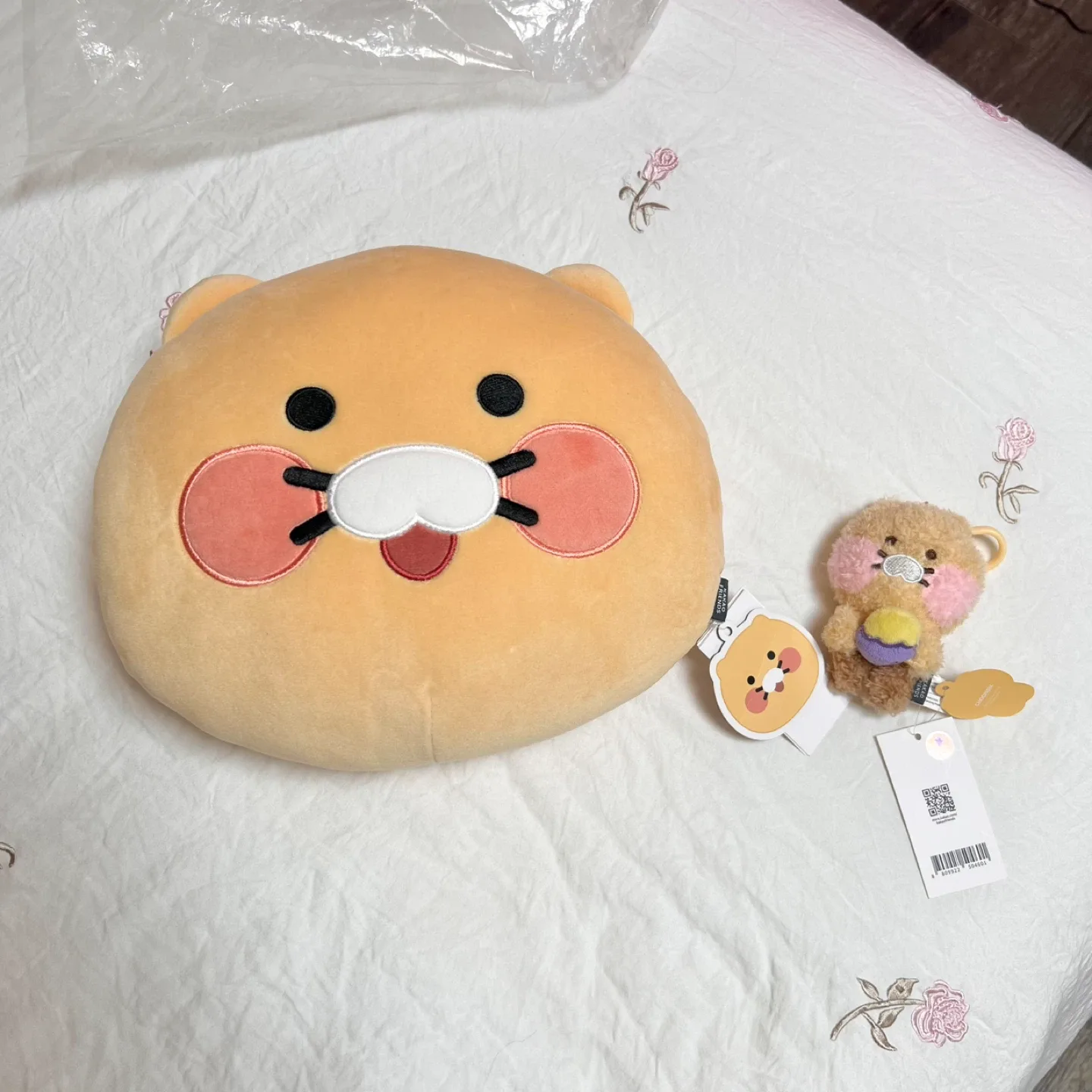 카카오프렌즈 정품 춘식이 미니쿠션 + 키링 세트 일괄
