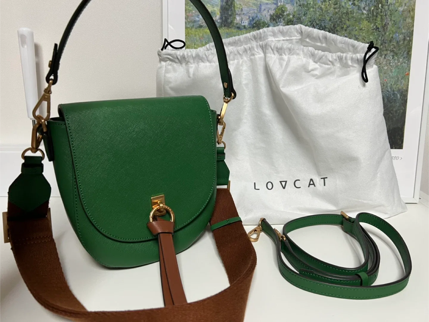 정품 러브캣 새들백