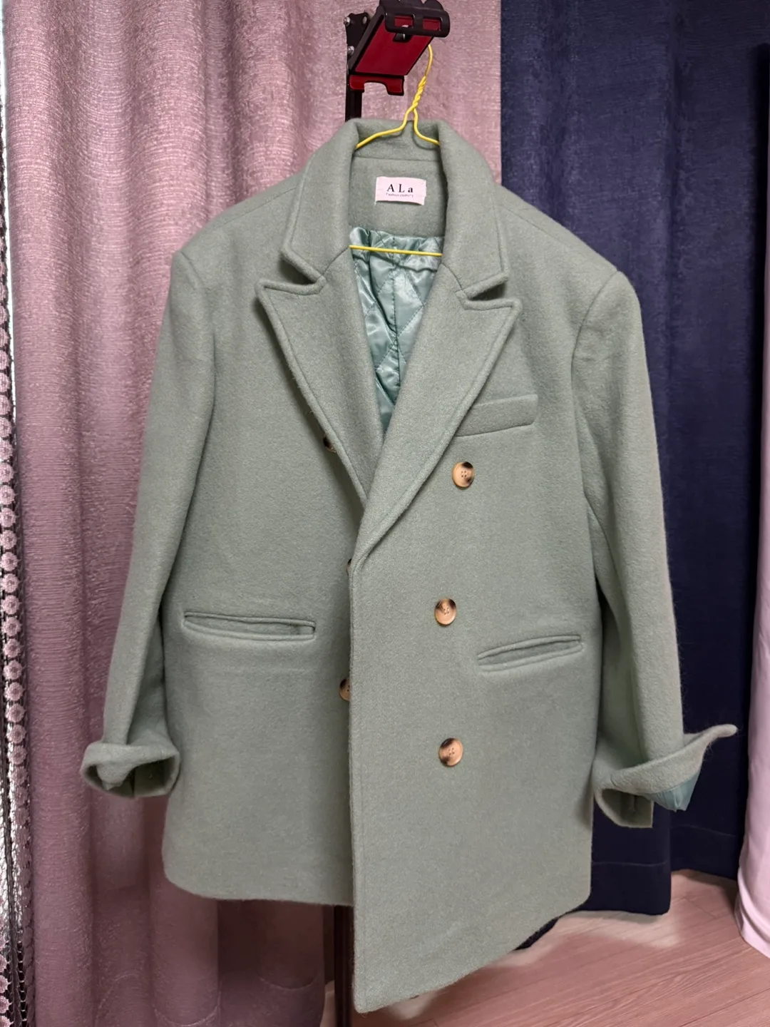 A La 민트 울 코트