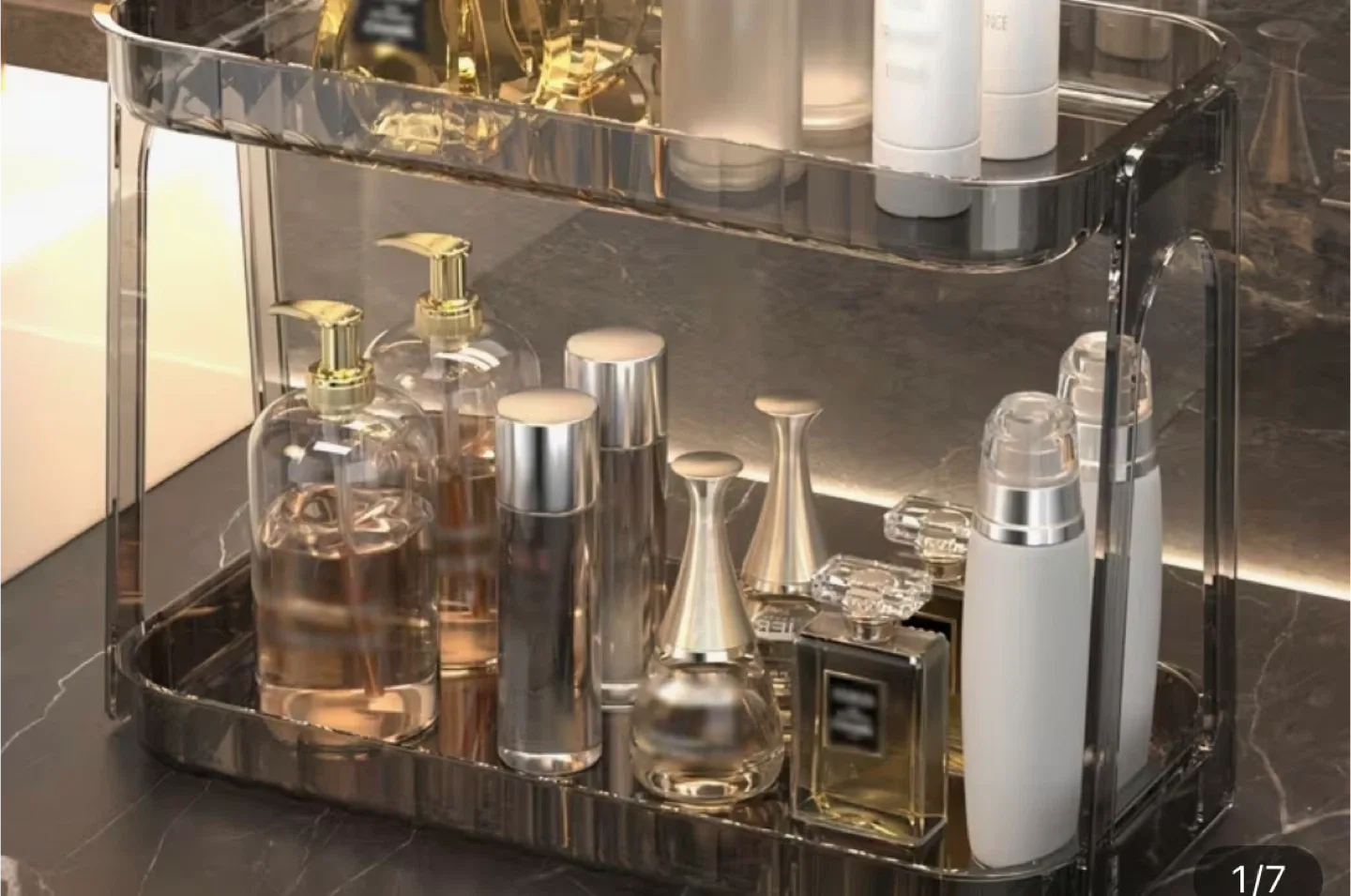 2단 투명 화장품 정리함