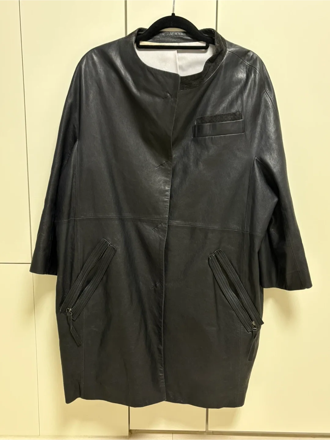 가죽 코트 블랙