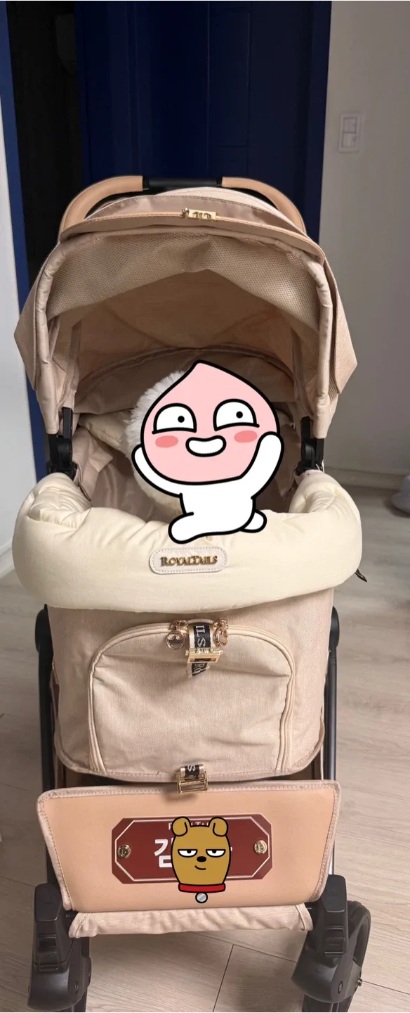 로얄테일즈 디럭스 유모차 베이지(개모차)