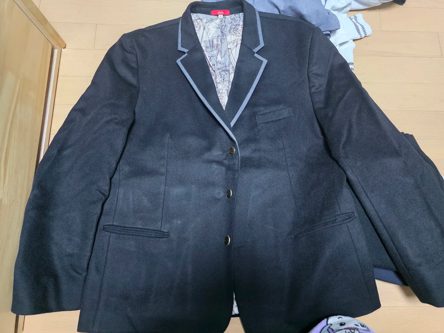 엘리트 남성 블랙 코트 112 사이즈