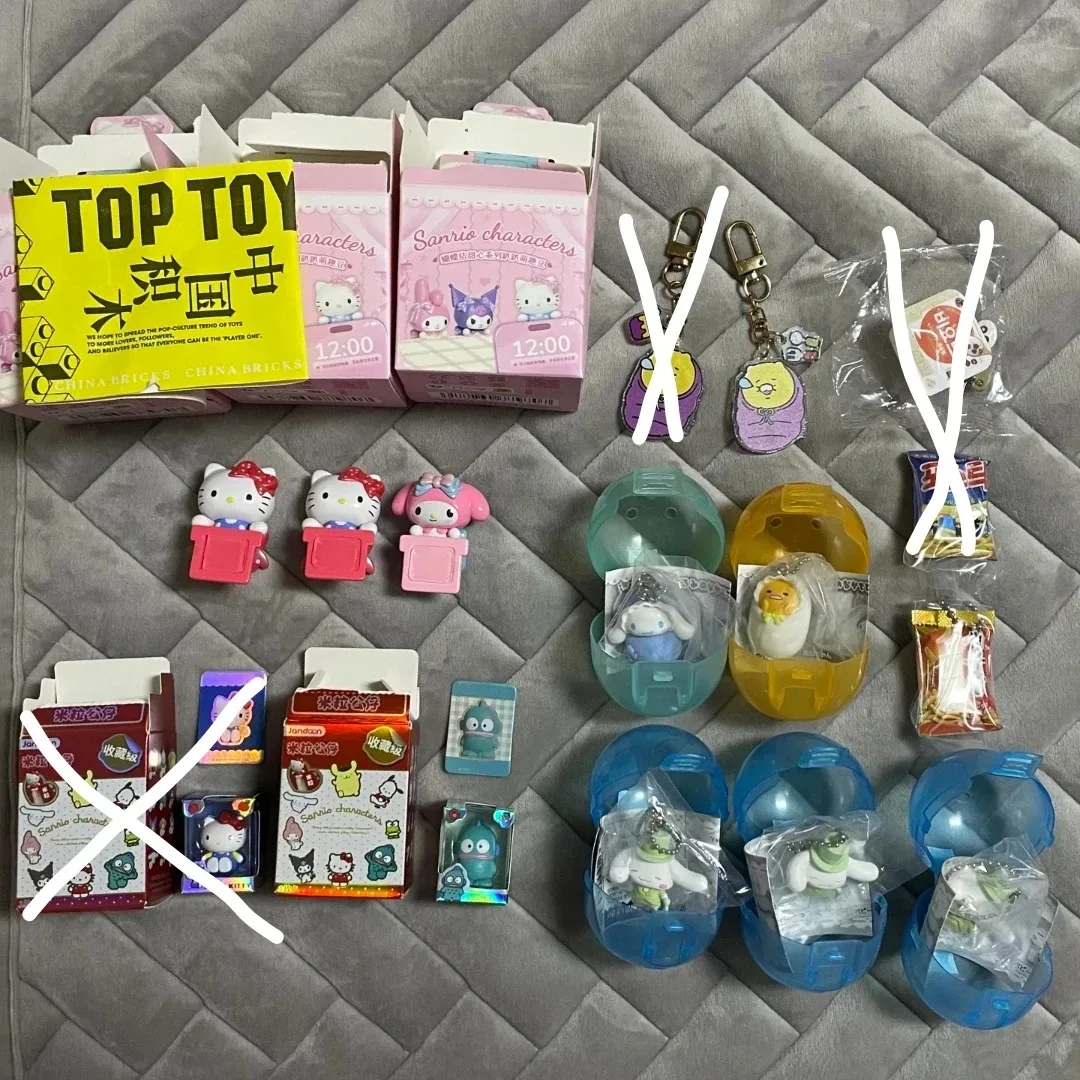 중국 미니소 탑토이 산리오 헬로 키티 마이멜로디 마멜 히퍼 쌀알피큐어 가챠 한교동