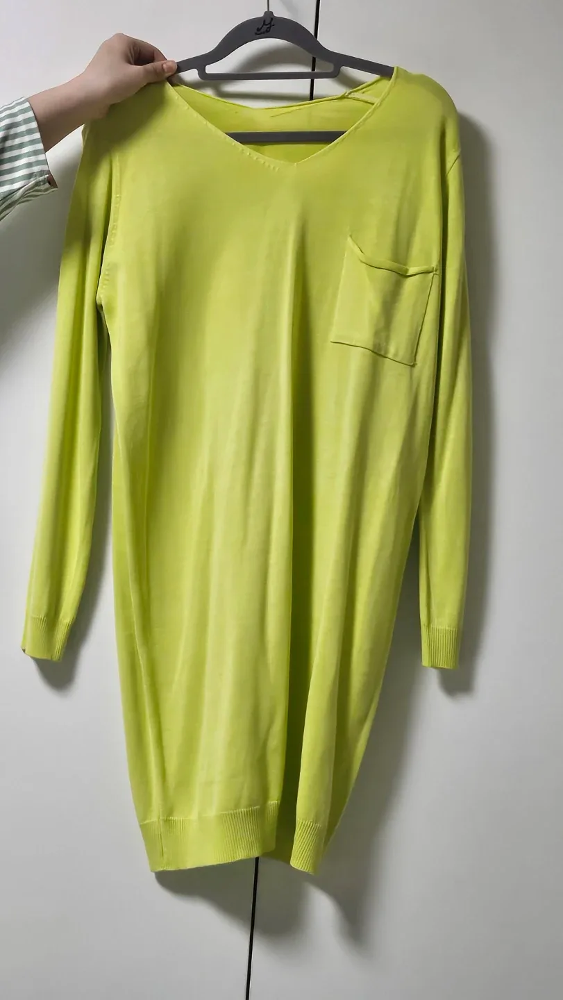 노란색 롱 니트 원피스