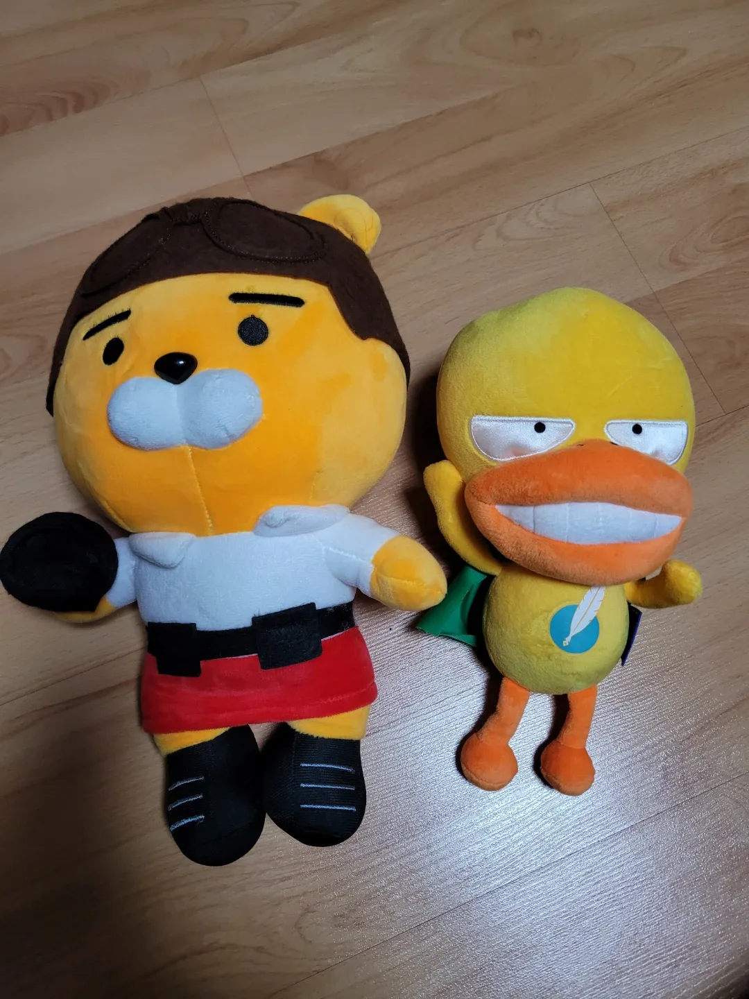 카카오프렌즈 라이언 & 미우새 오리 인형 세트