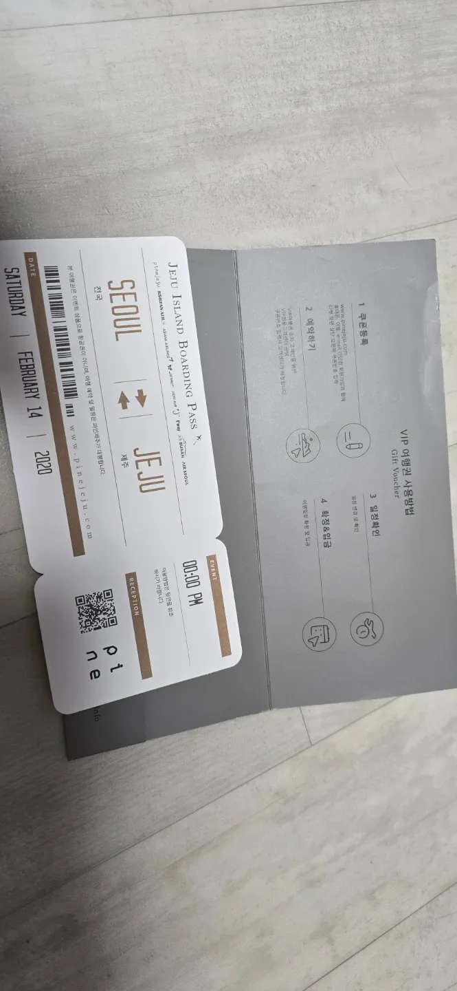 파인제주 2인 제주 왕복 항공 VIP 여행권