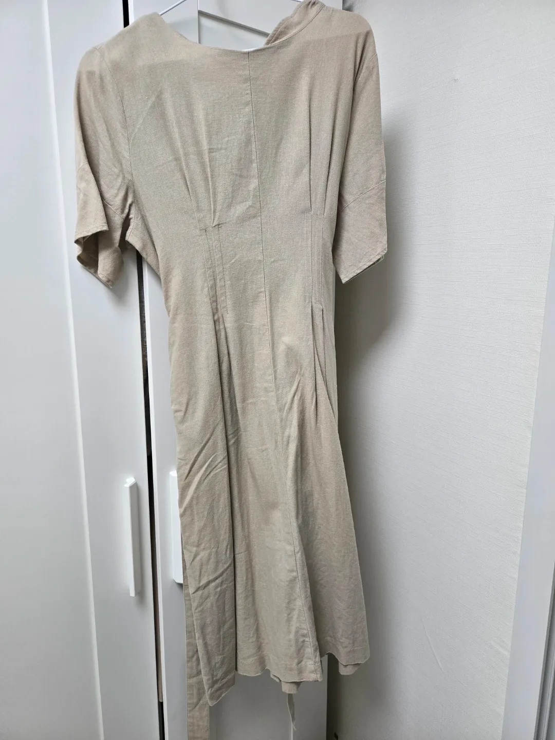 베이지 린넨 원피스