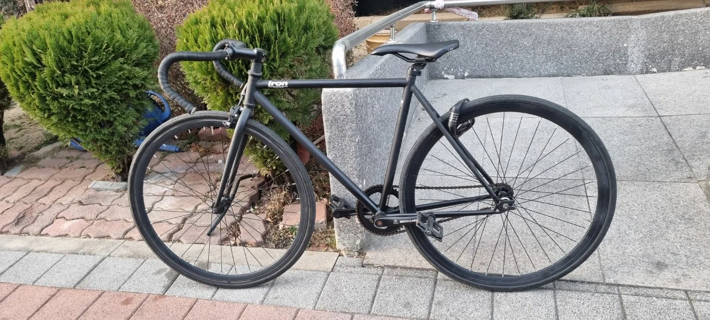 Iron 픽시 자전거 블랙(앞브레이크 있음)