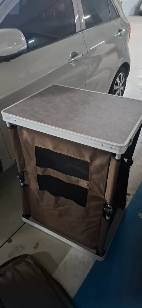 캠핑 수납 쉘프 브라운